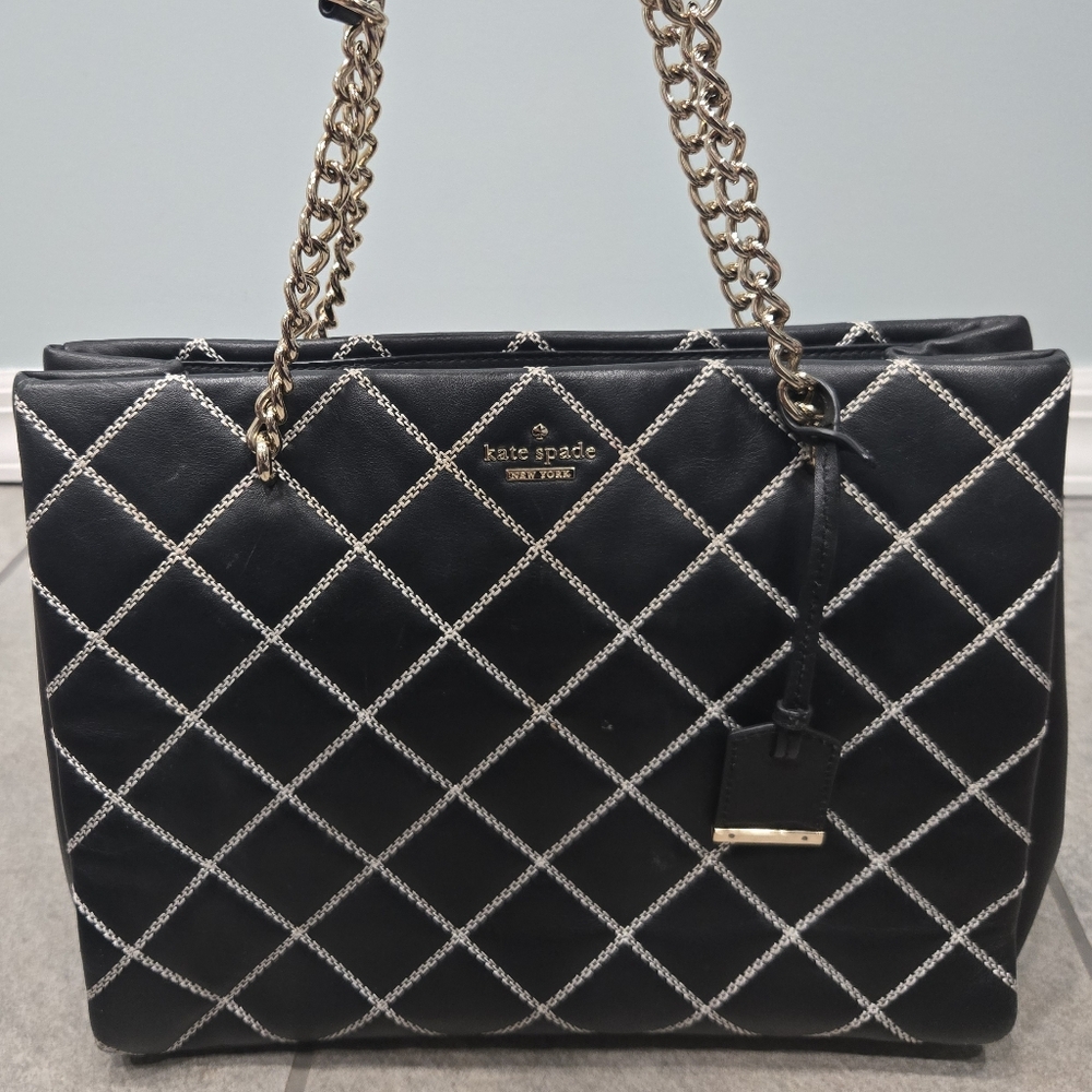 Kate Spade Black and Gold Chain Shoulder Bag